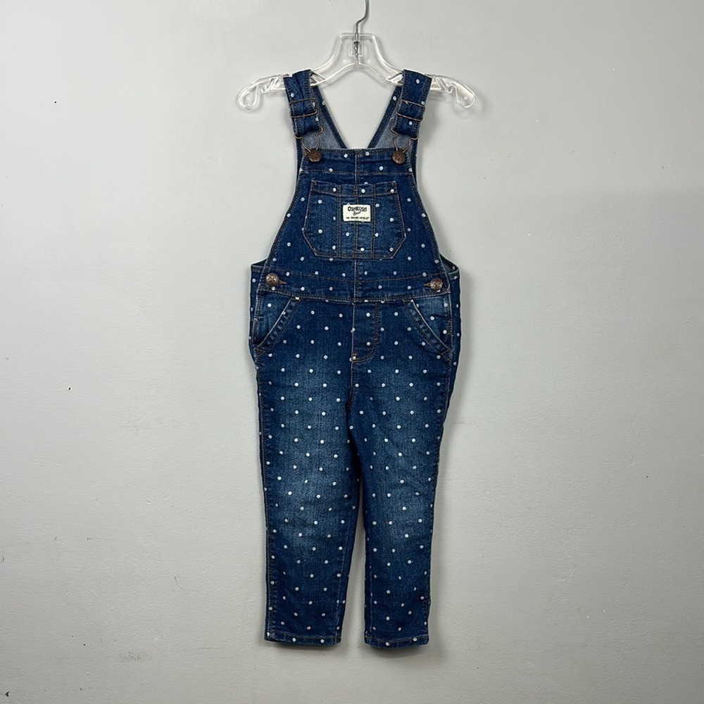 Oshkosh B’gosh Girls Polka Dot Overalls Sz 2T